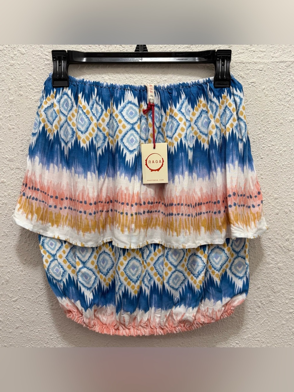 RAGA Strapless Multi Double Flounce Top NWT XS